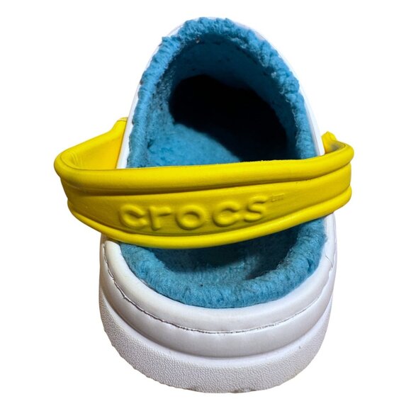 Crocs Jibbitz-Embellished Clogs With Yellow Strap & Blue Lining Size: M4/W6 - Picture 5 of 9